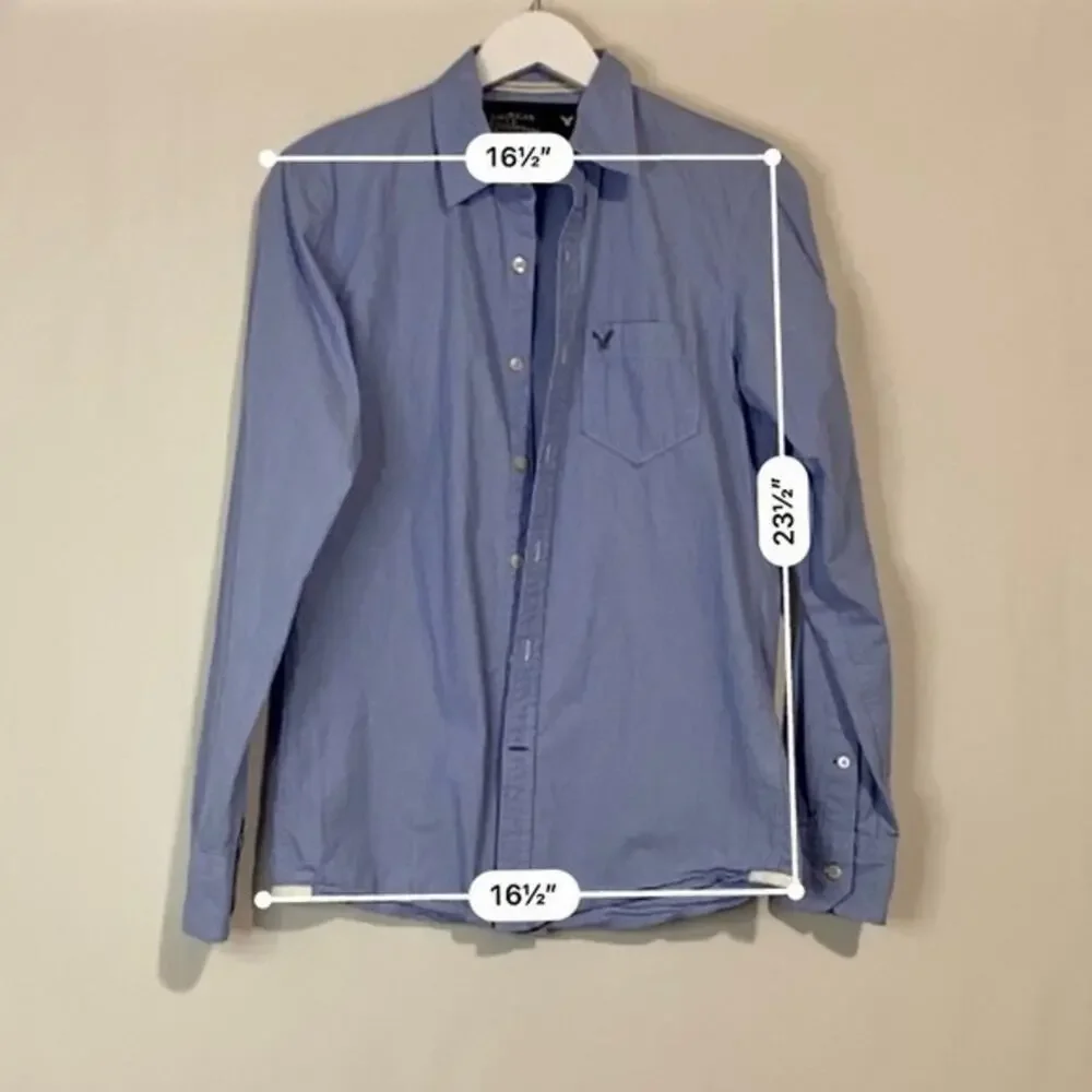 American Eagle Outfitters Men’s Button Down Collared Shirt Blue Size XS EUC